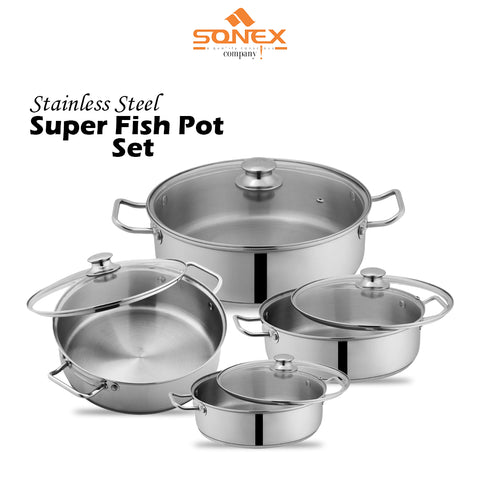 Sonex Fish Pot Set (Stainless Steel)