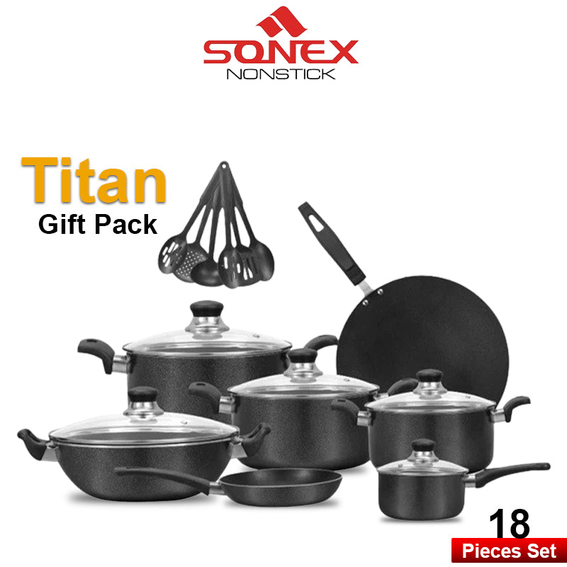 Sonex Titan Gift Pack 18PCs With (Glass Lid)